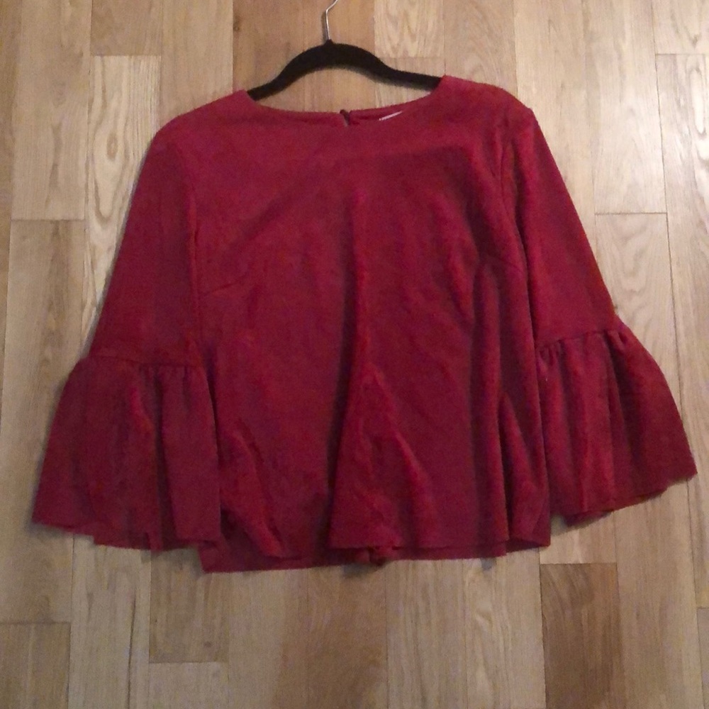 Oxford Sunday red bell top